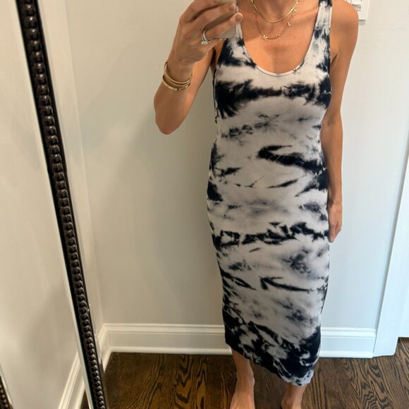 Enza Costa Tie-Dye Ribbed Tank Midi Dress Size M - Picture 1 of 5